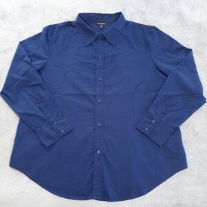 George Button Down Shirt Navy Blue Size Large 12-14